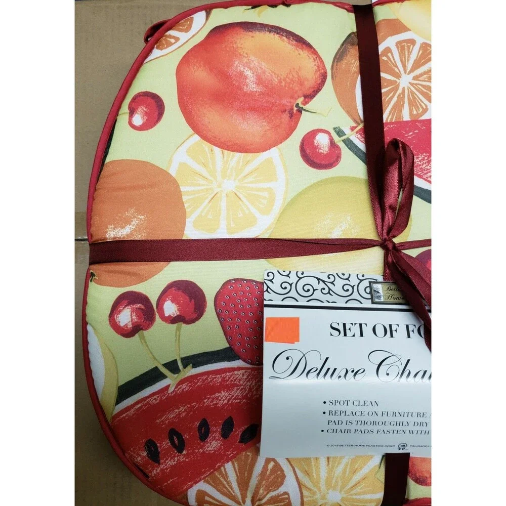 SET OF 4 CHAIR PADS CUSHIONS w/ties,15